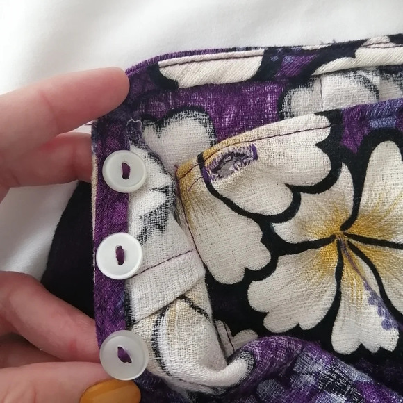 Hilo Hattie Hawaiian Purple Hibiscus Flower Sarong Wrap Skirt Adjustable XS - Picture 8 of 14